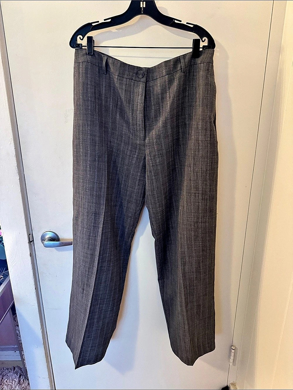 Topshop Striped Trousers in Gray/Blue Size 12